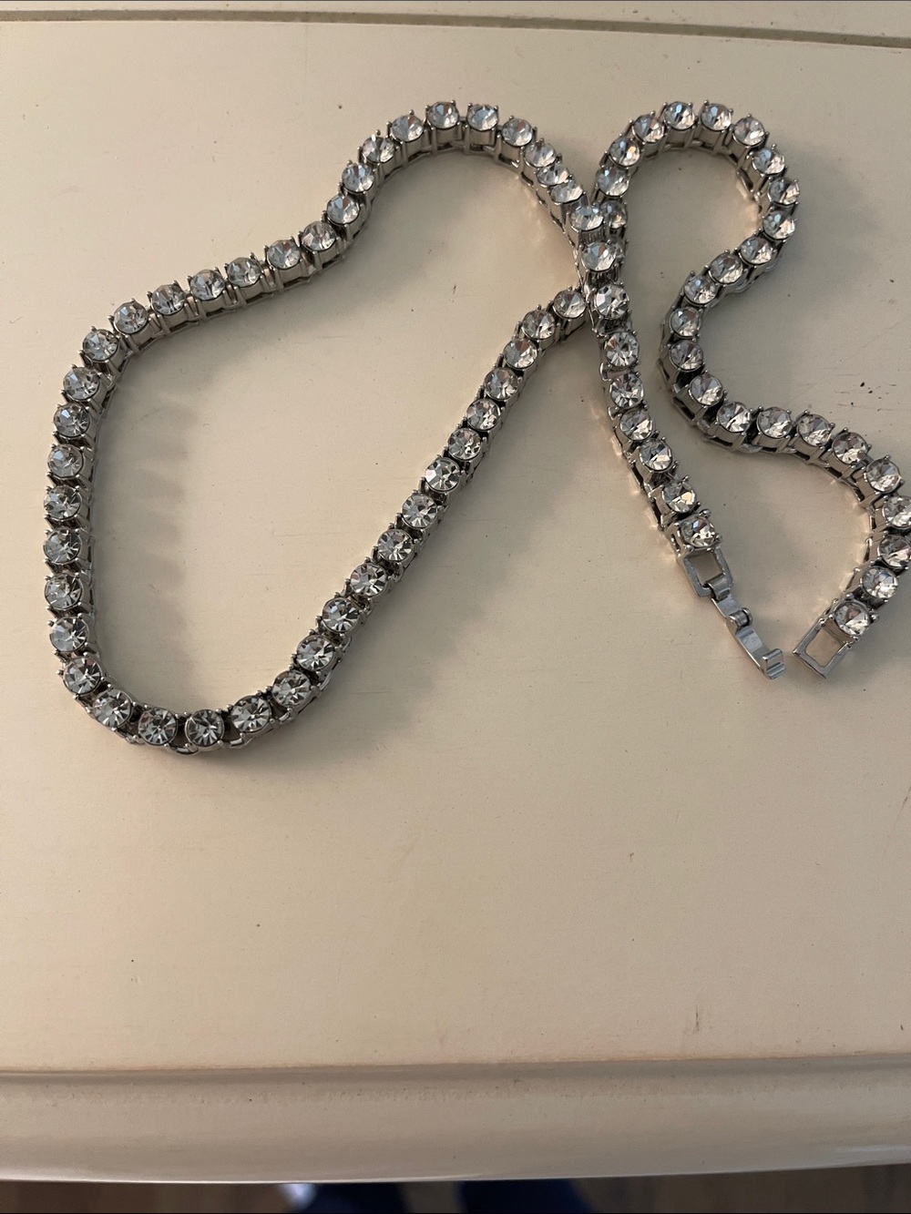 Faux diamond tennis necklace